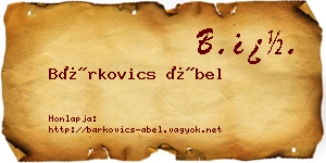 Bárkovics Ábel névjegykártya